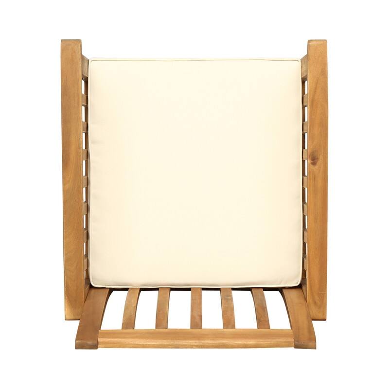 2-Piece Acacia Wood Dining Chair Set with Water-Resistant Cushions