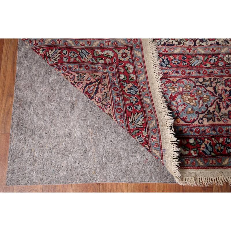 Vegetable Dye Agra Indian Antique Area Rug Hand-Knotted Wool Carpet - 9'1" x 12'2"