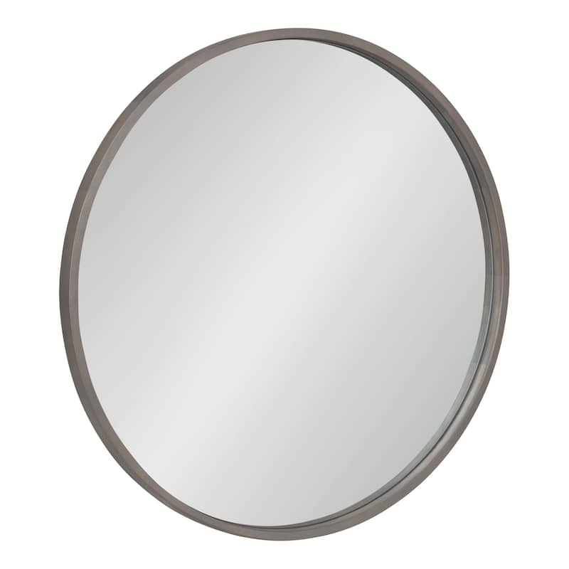 Kate and Laurel Valenti Round Framed Mirror - 28" Diameter - Gray