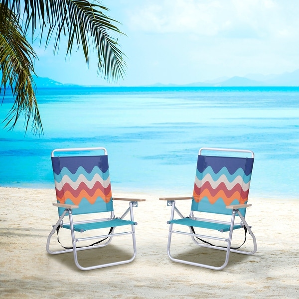 ALPHA CAMP 2 piece Backpack Beach Chairs 3 Position Classic Lay