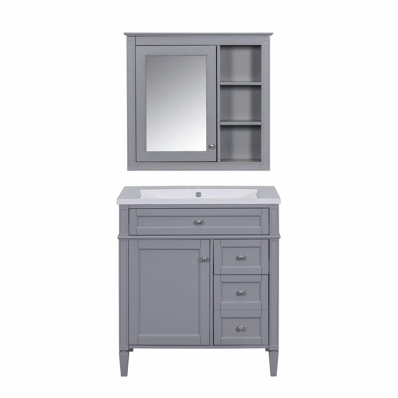 30'' Bathroom Vanity Set with Mirror Cabinet