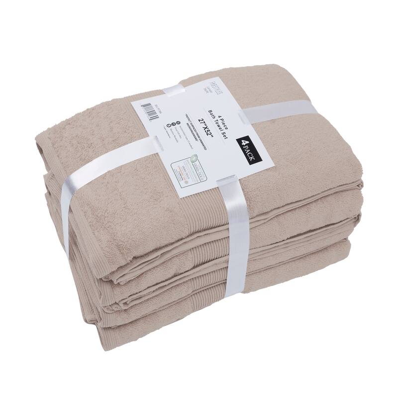 Fabstyles Soft Absorbent Bath Towel, 27 x 54 Inches, Set of 4