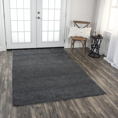 Alora Decor Luna Charcoal Solid Tone-on-tone Hand-tufted Rug
