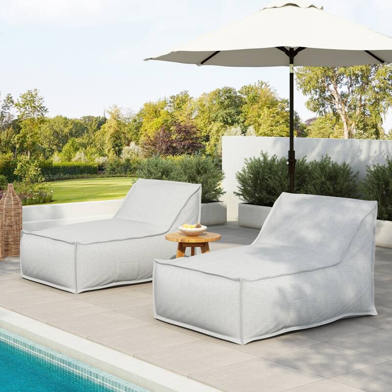 Christopher Knight Home- Shanks Foam Outdoor Bean Bag Lounge Chair (Set of 2)