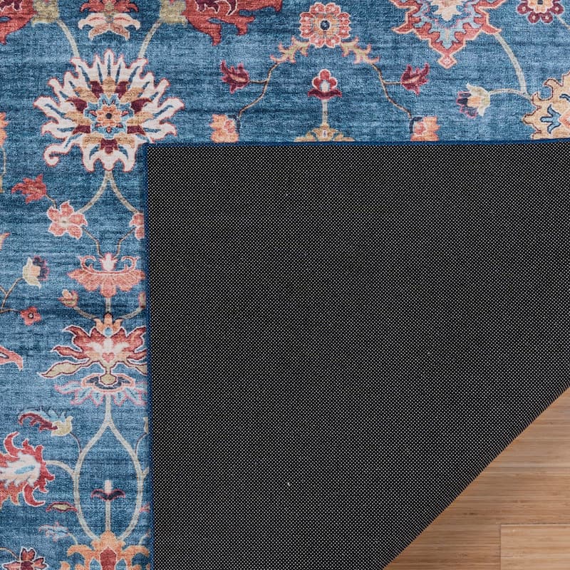 Gertmenian Crystal Print Washable Digital Printed Flat Pile Polyester Slip Resistant Area Rug Collection