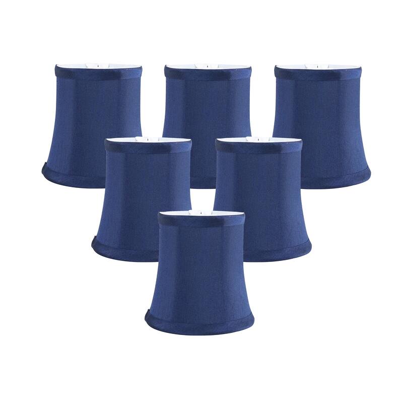 Meriville Chandelier Lamp Shades, 3-inch by 4.5-inch by 4.5-inch, Clip-on - Set of 6 - Blue