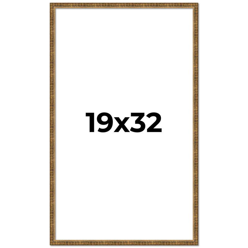 19x32 Frame Gold Solid Wood Picture Frame - Complete Modern Photo