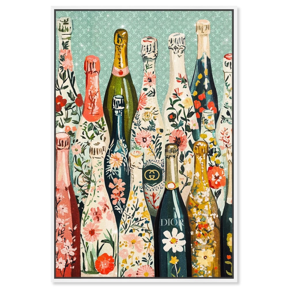 Floral Collection Bottles Canvas by Art Remedy