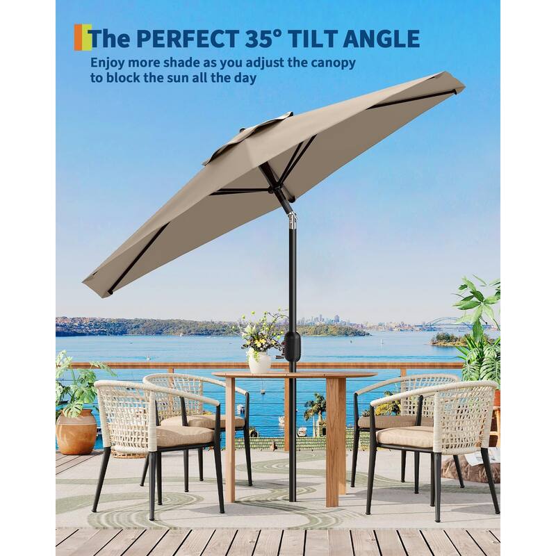 Coromose 7.5FT Patio Umbrella Outdoor, 6 Sturdy Ribs UV Protection,for Deck Poolside Backyard