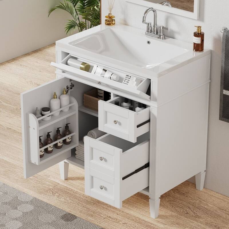 30'' Bathroom Vanity with Top Sink Set, Sink Bathroom Vanity