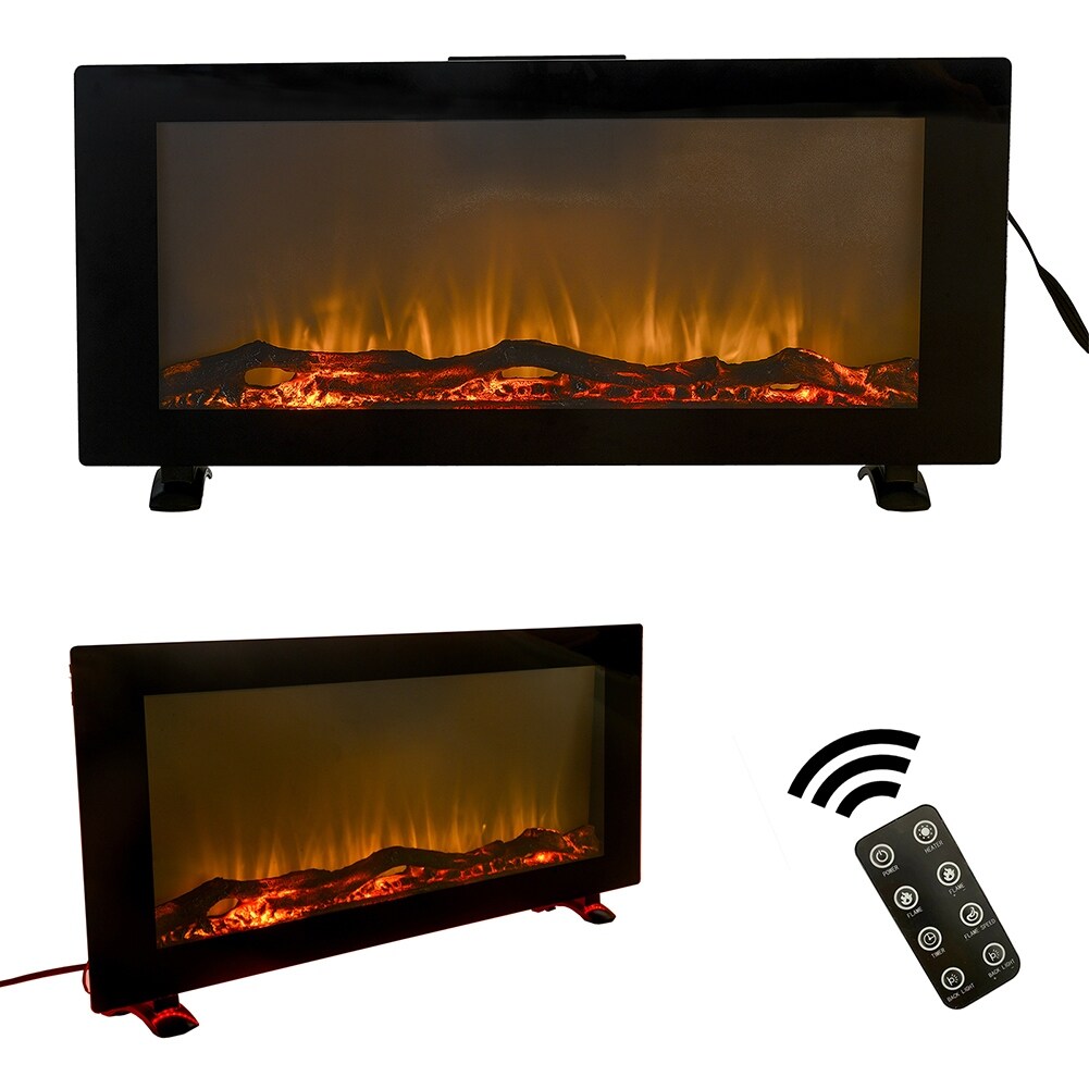 42 Wall-Mounted Electric Fireplace with 10 Colors Backlight - Bed Bath u0026  Beyond - 35898625