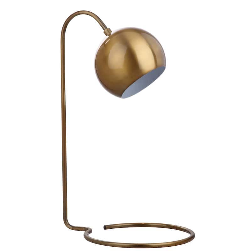 SAFAVIEH Lighting 22-inch Bartolo Brass Gold Task LED Table Lamp - 14"x11"x22"