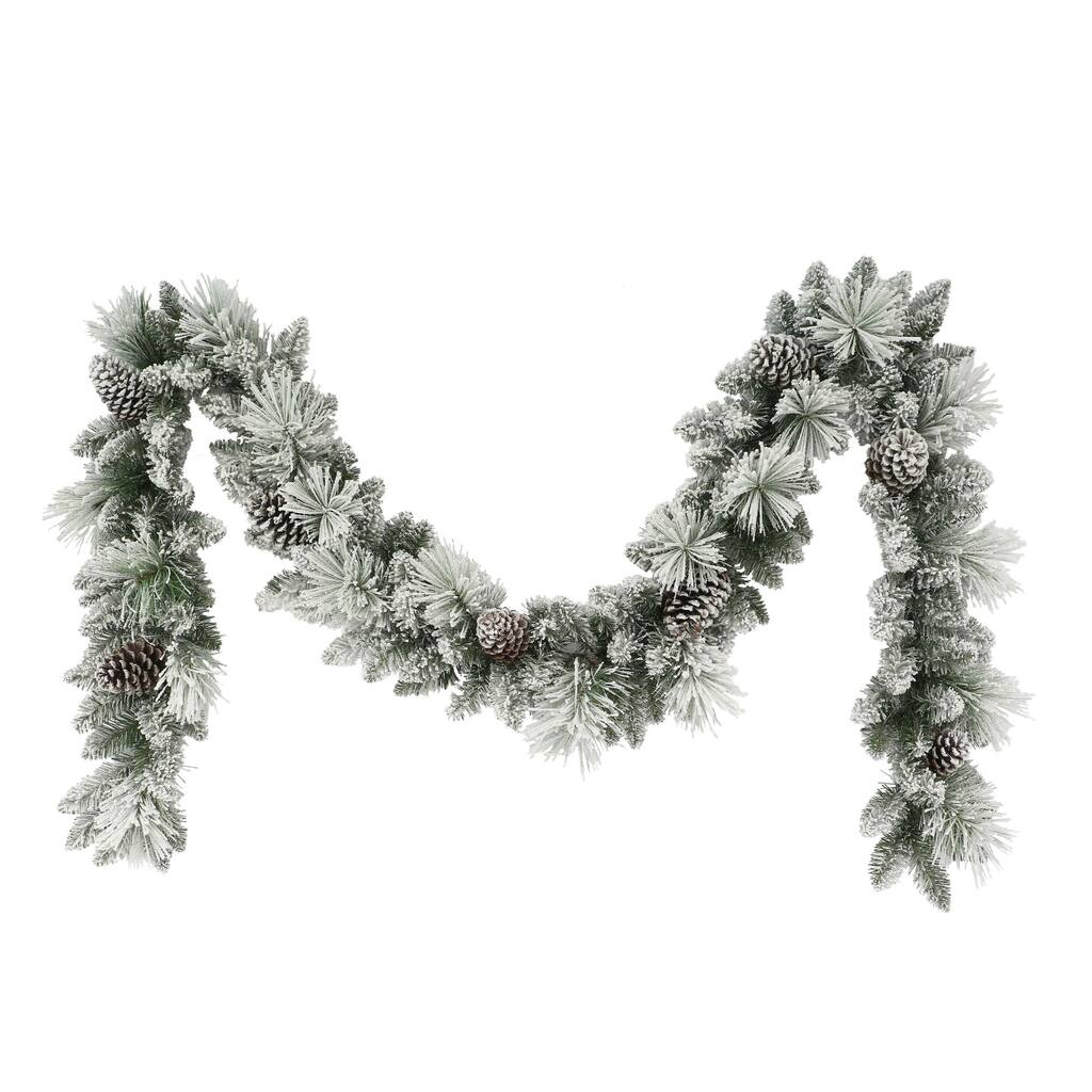 Flocked Spruce Artificial Christmas Garland - 9' x 10" - Unlit