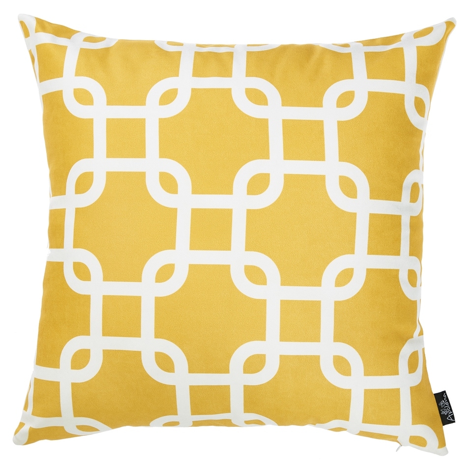 Yellow and White Lattice Decorative Throw Pillow Cover Bed Bath Beyond 33021591