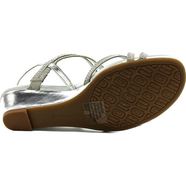 bandolino silver wedge sandals