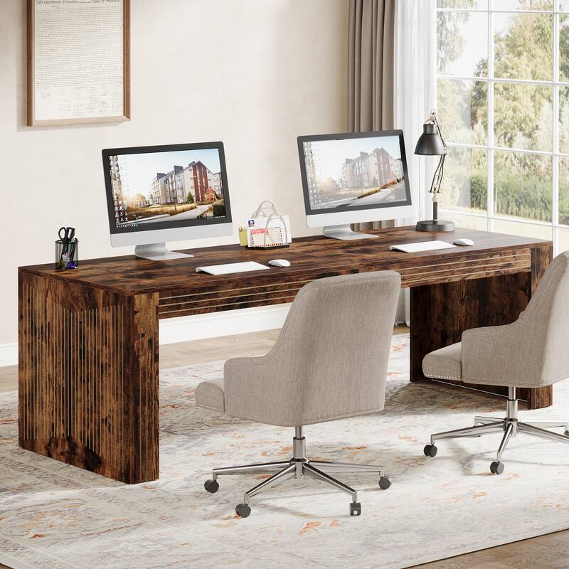 79 Inch Extra Long Desk, Two Person Desk, Double Computer for Home Office