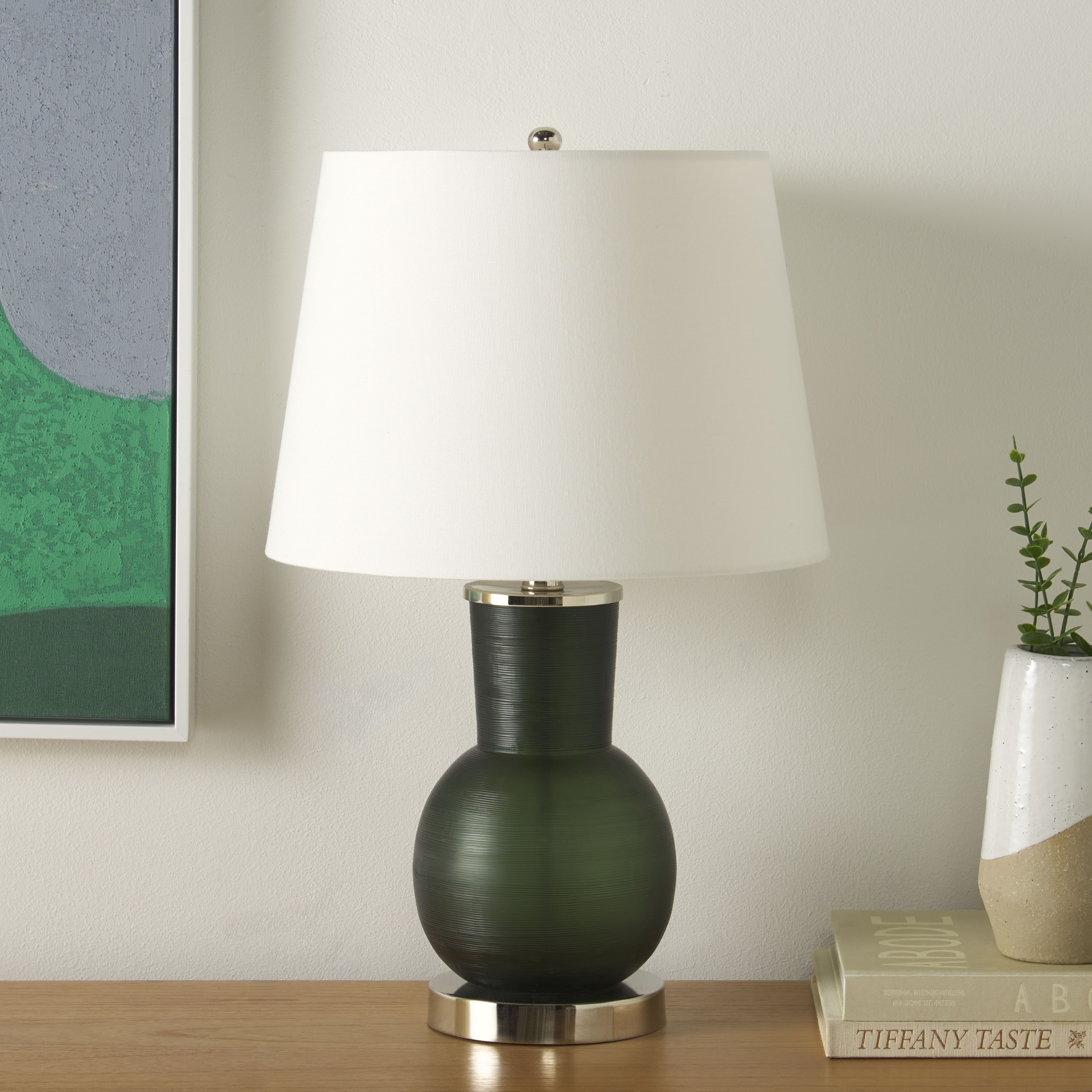 SAFAVIEH Nirav 22-inch Glass Table Lamp - 14"W x 14"D x 22"H