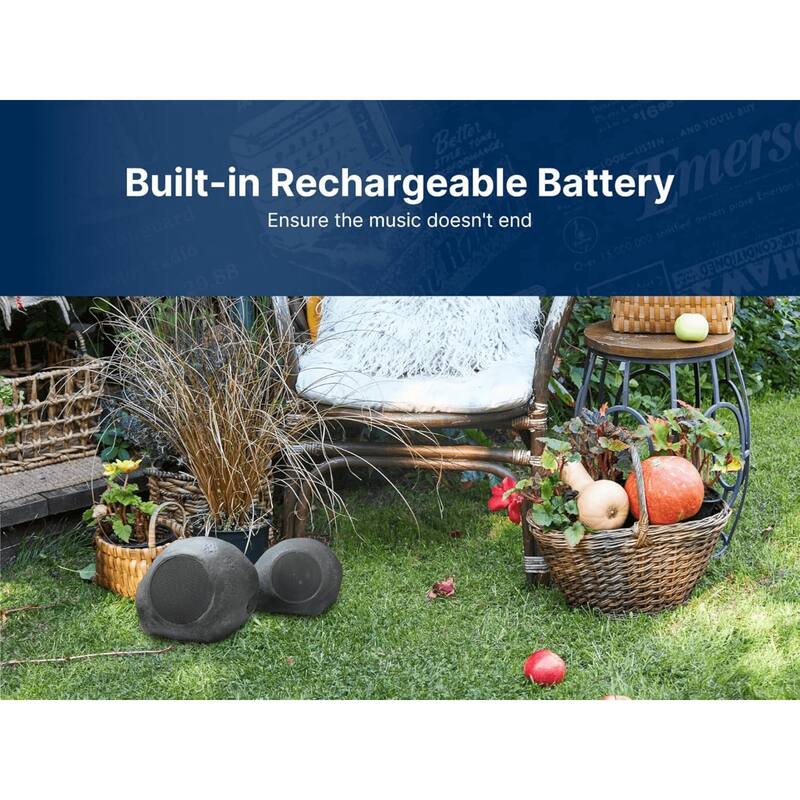 Emerson 1-Pair Mini Pebbles Duo Bluetooth Speakers with TWS