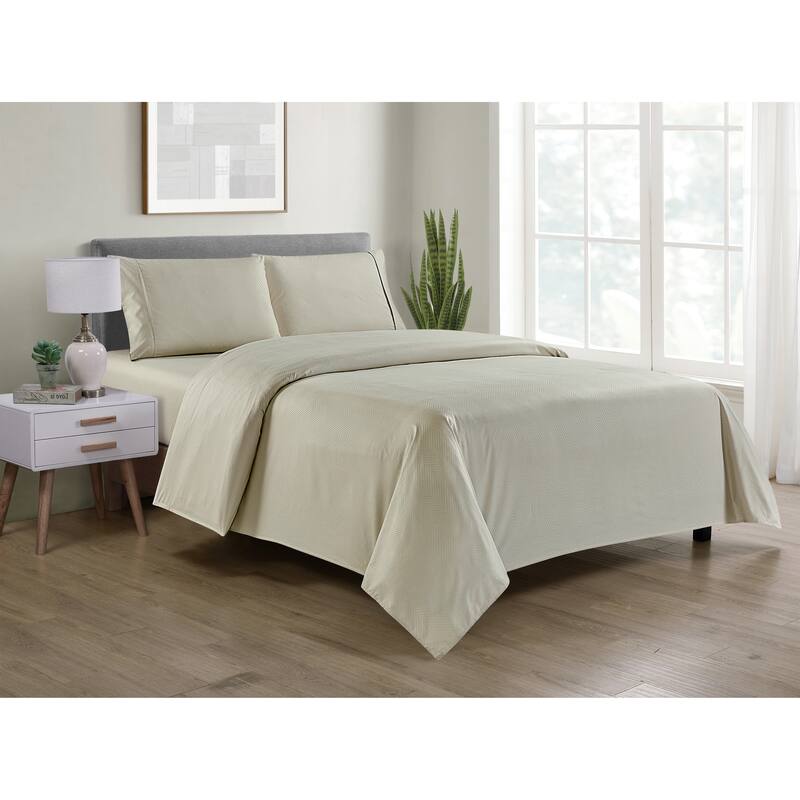 Rayon from Bamboo 4 Piece Luxury Chevron Embossed Sheet Set