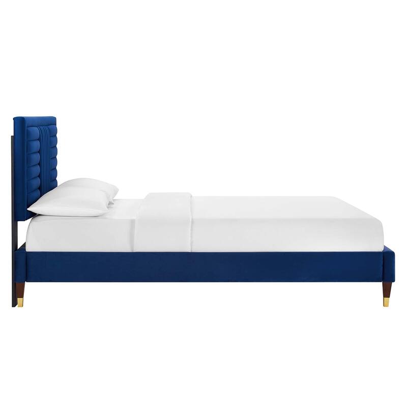 Sofia Channel Tufted Performance Velvet Full Platform Bed