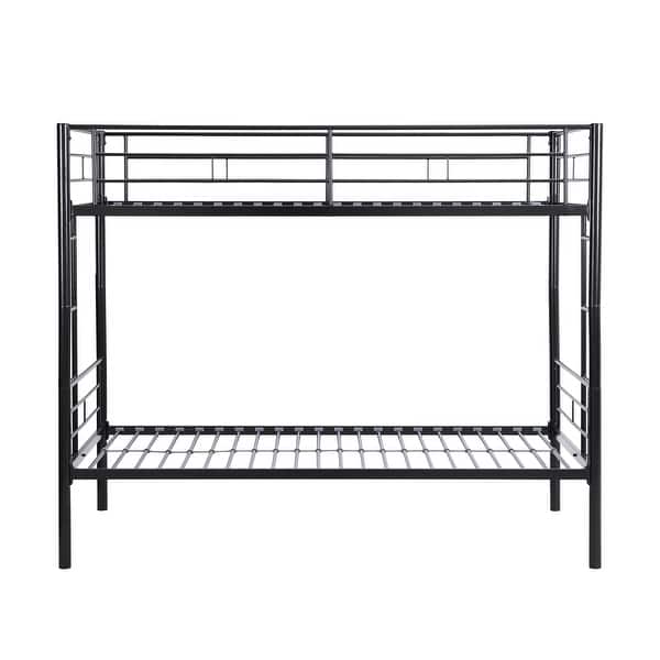 slide 2 of 7, Metal Twin Size Bunk Bed Black