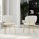 preview thumbnail 31 of 48, White Velvet Dining Chairs with Hammered Finish Metal Legs