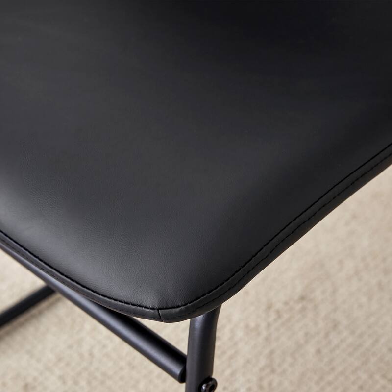 Retro Bar Chairs Set of 4, Modern Faux Leather High Bar Stools with Back and Metal Leg, Bar Chairs for Kitchen Island