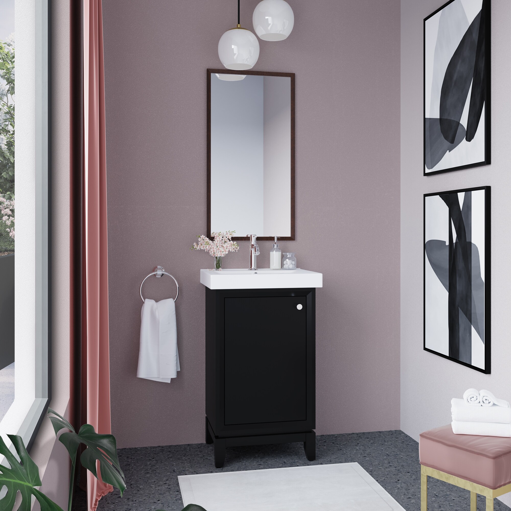 Shop Martha Stewart Clarence 20 In Vanity From Perry St Collection In Impress Black Finish Overstock 31606183