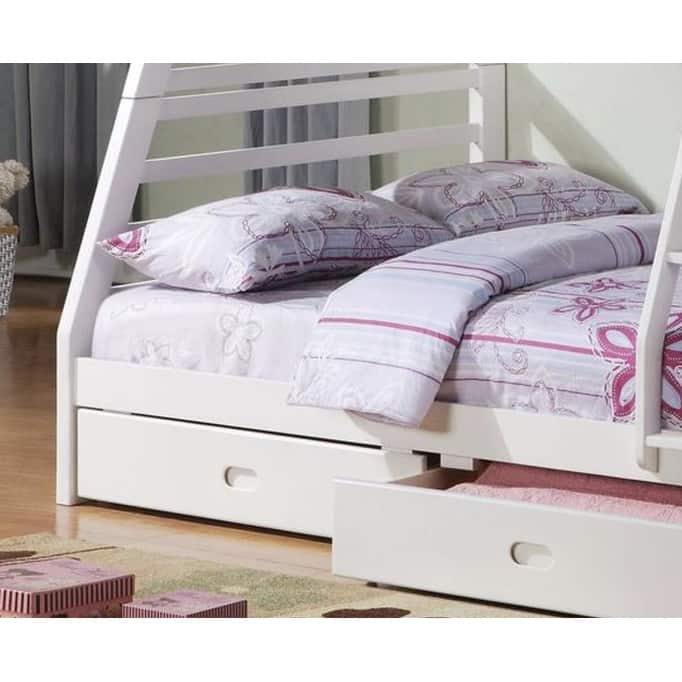 Jason White Finish Twin/Full Bunk Bed W/Storage