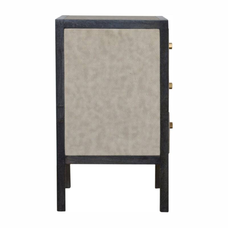 Artisan Furniture Solid Wood, Faux Leather Nightstand