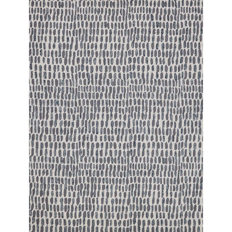 Exquisite Rugs Ink Blot Handmade Hand-tufted New Zealand Wool on Canvas Black/Gray Area Rug