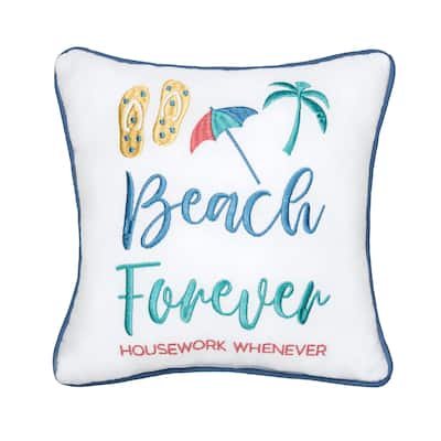 10" x 10" Beach Forever Small/Petite Accent Pillow