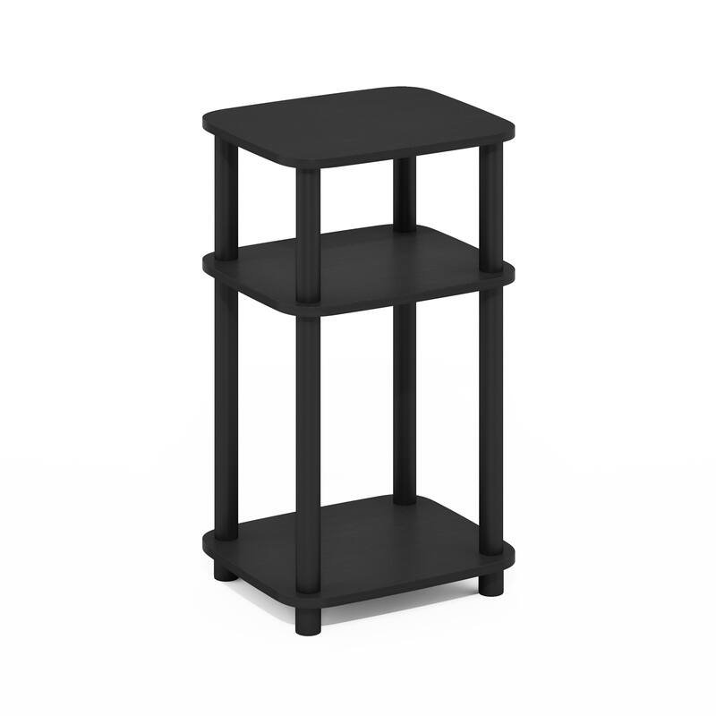 Furinno Just 3-Tier Turn-N-Tube Curve End Table, Side Table, 1-Pack - Americano/Black