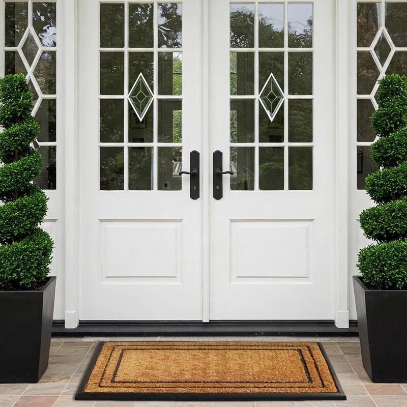 A1HC Natural Coir & Rubber Door Mat, Heavy Duty, Dirt Trapping, Long-Lasting Entrance Doormats,Thick & Durable Outdoor Entry Mat