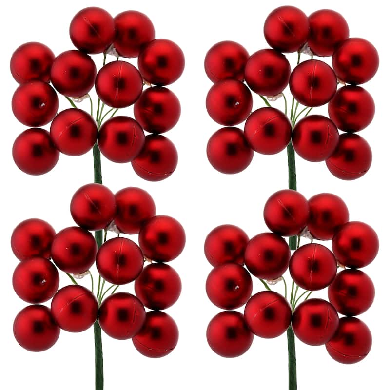25mm Shatterproof Plastic 12 Bunch Matt Stemball Set of 4
