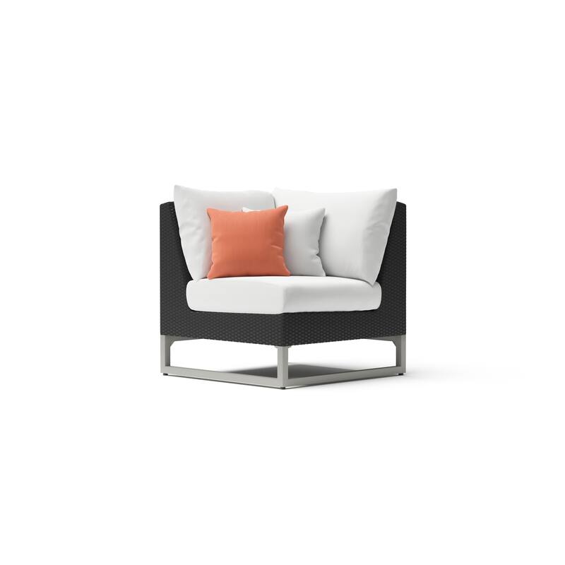Milo Espresso 4 Piece Sunbrella Outdoor Patio Sectional with Table