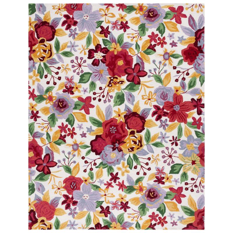 SAFAVIEH Handmade Easy Care Mirjana French Country Rug - 8' x 10' - Ivory/Red