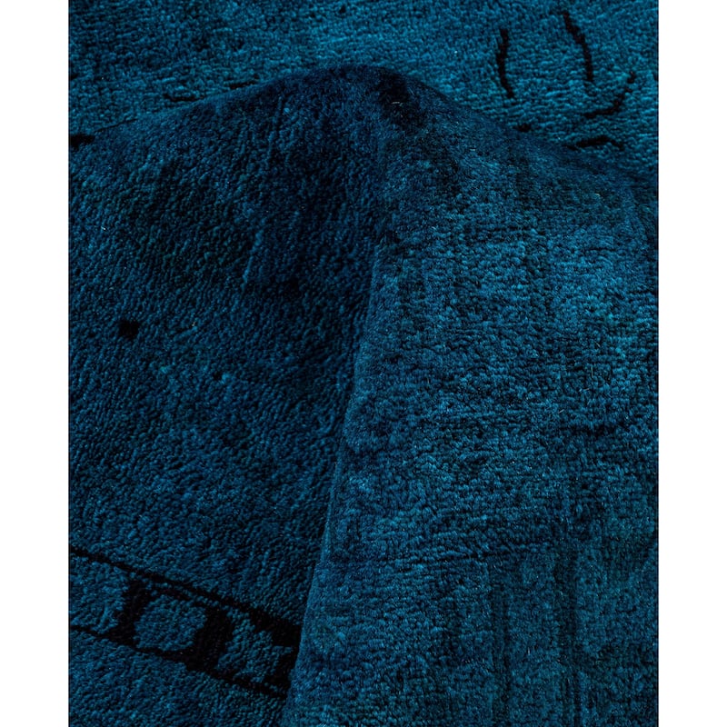 Overdyed One-of-a-Kind Hand-Knotted Area Rug - Green - 9' 2" x 11' 10"
