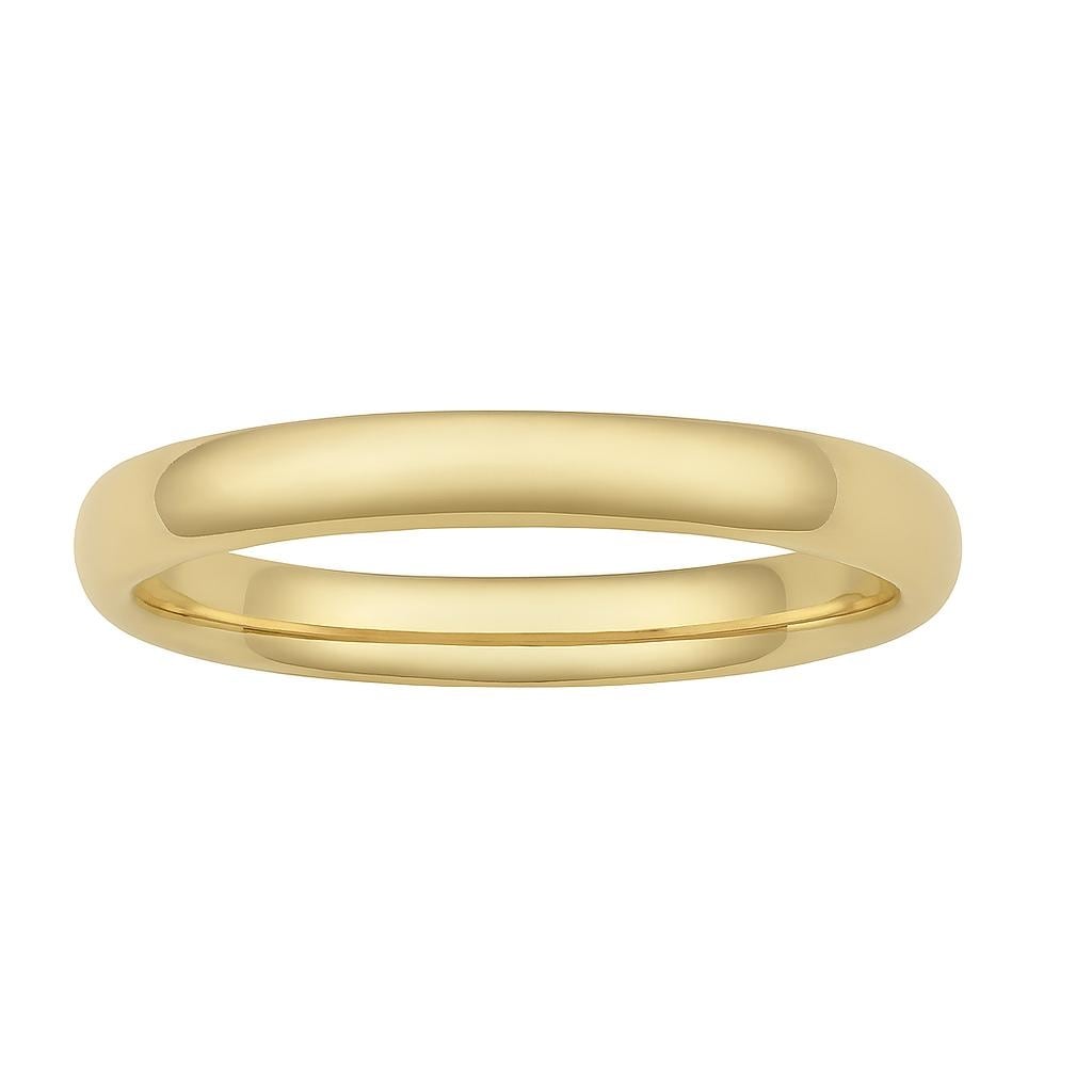 Au Naturale 14k Yellow White or Rose Gold Polished Comfort Fit 3 millimeter Band Ring