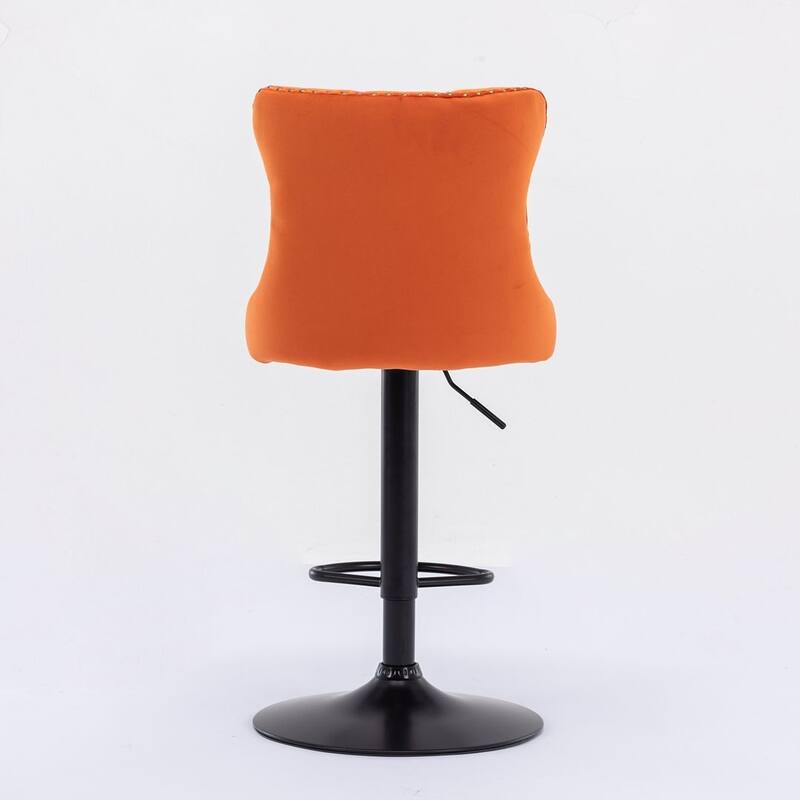 Bar stools with Backs Luxurious Velvet Swivel - Adjustable Height, Set of 2