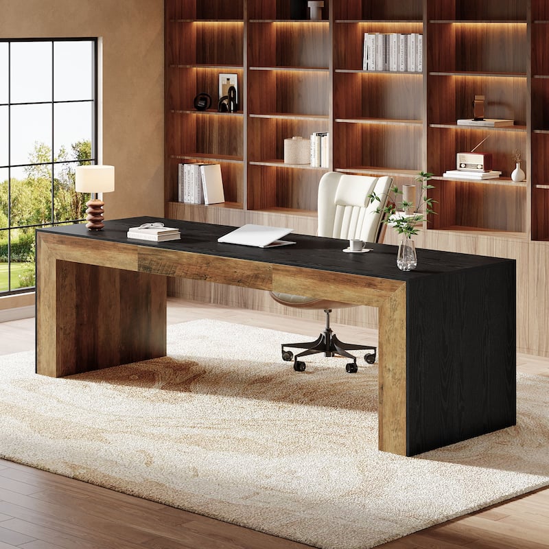 86.6'' Long Double Computer Desk Large Workstations for 2 Person