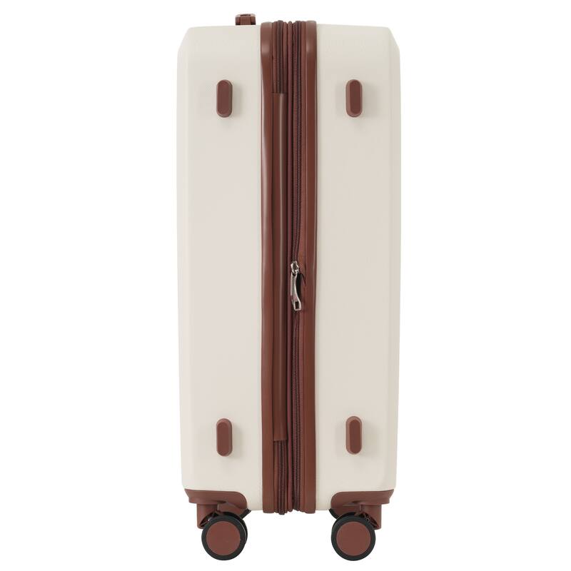 4 Piece ABS Expanable Spinner Wheels Lightweight Luggage Set w/TSA Lock and Compression Packing Cubes
