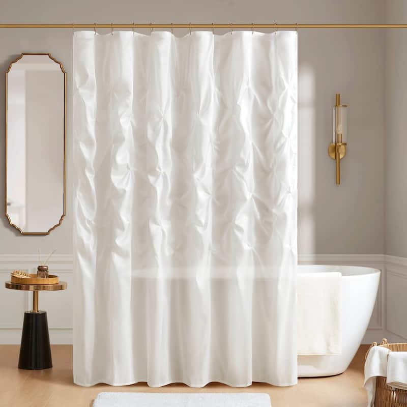 Madison Park Laurel Tufted Semi-Sheer Shower Curtain