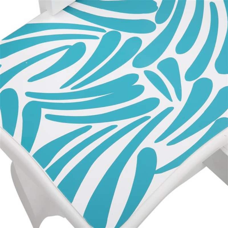 Three-Fold Mirror Single-Drawing Curved Foot Children Dressing Table Blue Zebra - 23.63 x 11.03 x 38.59
