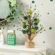 preview thumbnail 2 of 4, Glitzhome 18"H St Patrick's Shamrock and Berry Table Tree