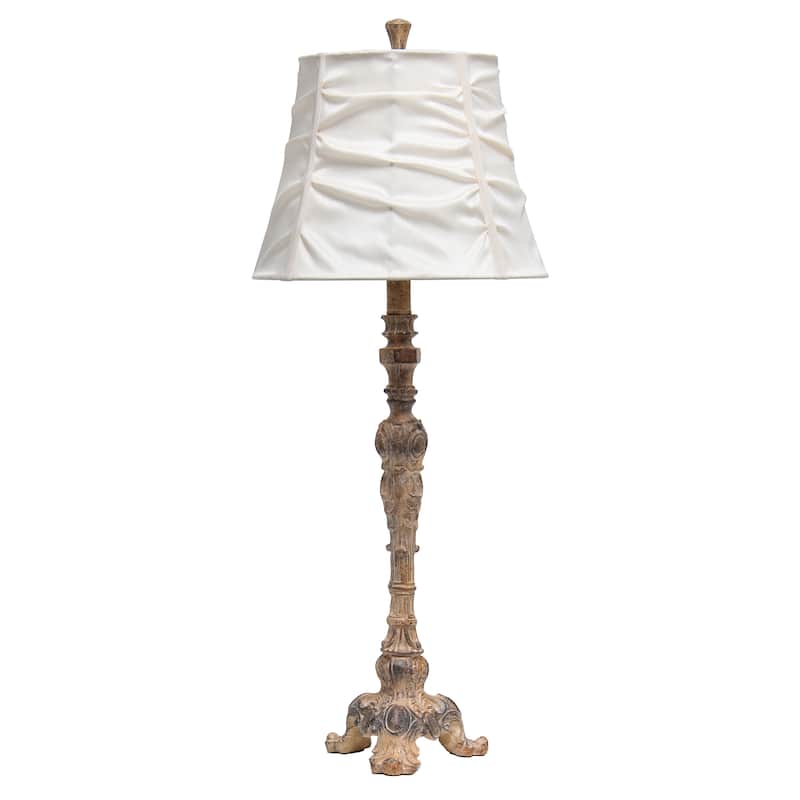 Lalia Home 31" Tall Embellished Table Lamp with Ruffled Cream Shade - 31 - Cream