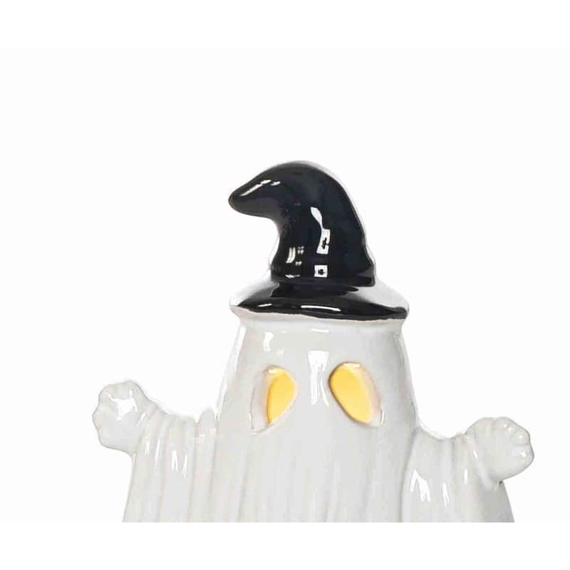 3.15" x 5" Hello Ghost with Witch Hat Halloween Figure Figurine