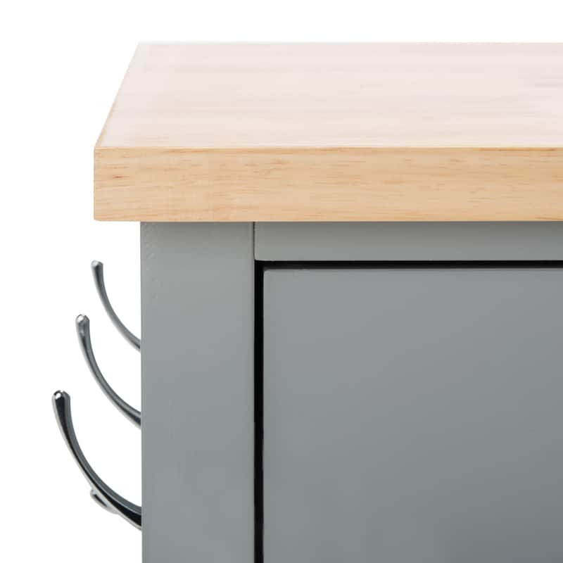 SAFAVIEH Fawn 1-Door 2-Drawer 2-Shelf Kitchen Cart - 33.5" W x 16.9" L x 35" H - 33Wx17Dx35H