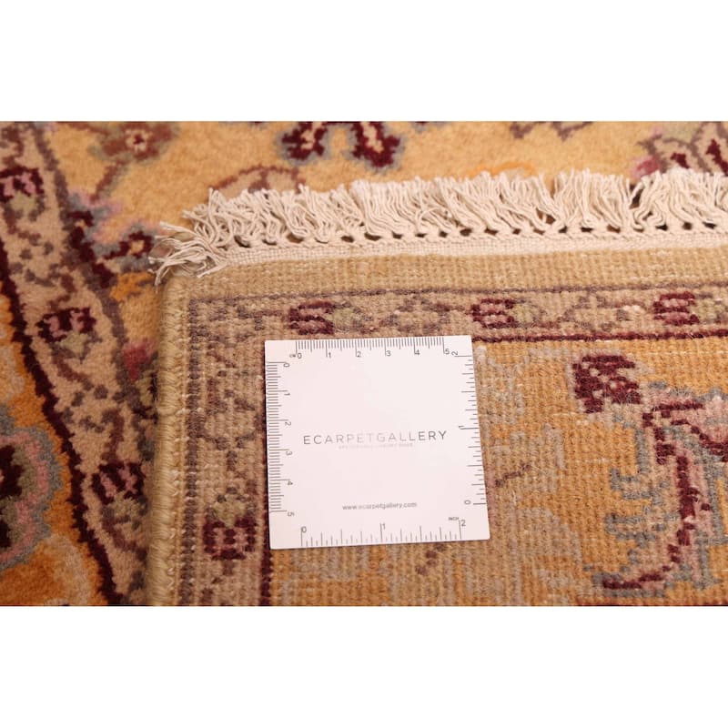 ECARPETGALLERY Hand-knotted Finest Agra Jaipur Light Gold Wool Rug - 2'6 x 9'8