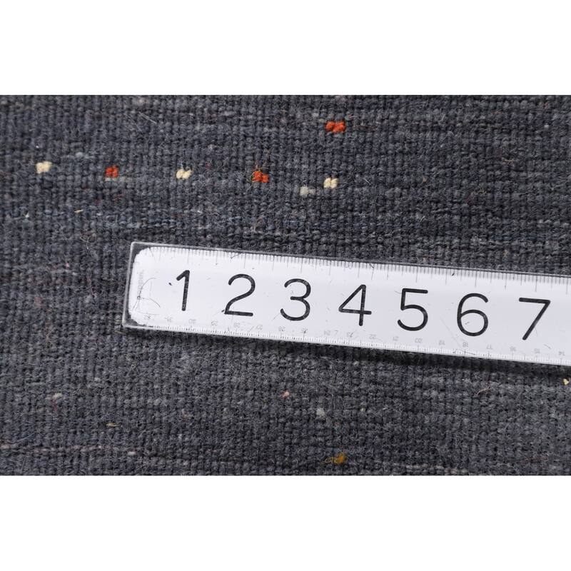 Navy Blue Tribal Gabbeh Indian Area Rug Handmade Wool Carpet - 7'11"x 9'9"